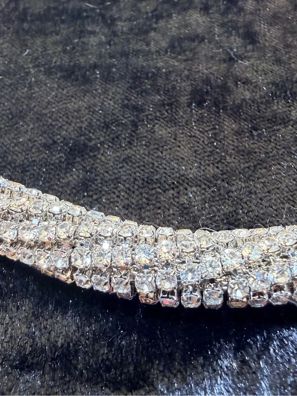 Crystal Mesh Tassel Necklace - Silver